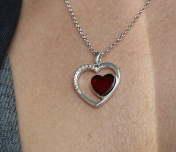 Кулон серебряный с янтарём P9168-1SV