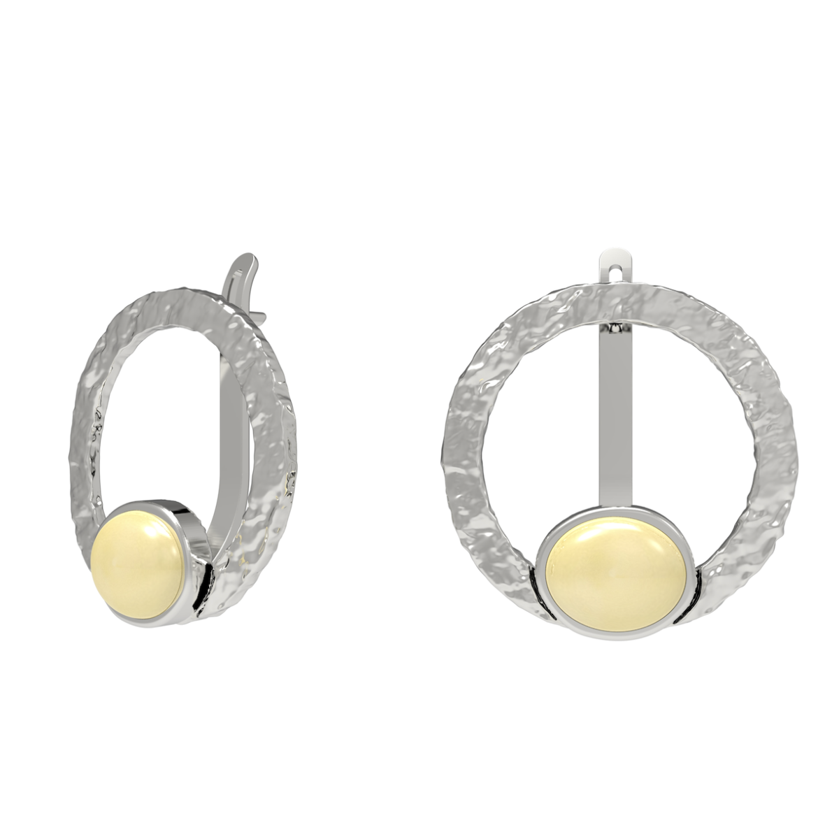 Silver earrings with amber Silver earrings with amber