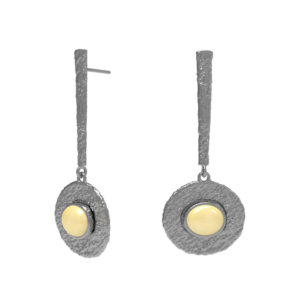 Серебряные серьги с янтарем Е30004CM