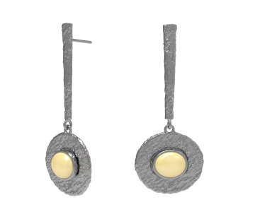 Серебряные серьги с янтарем Е30004CM