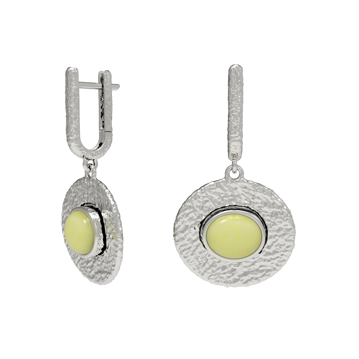 Серебряные серьги с янтарем Е32004CM