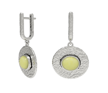 Серебряные серьги с янтарем Е32004CM