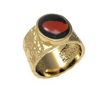 Silver ring with amber R30004ZK