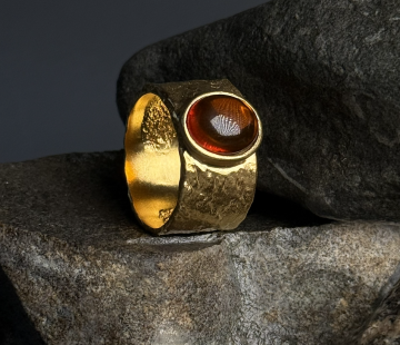 Silver ring with amber R30004ZK