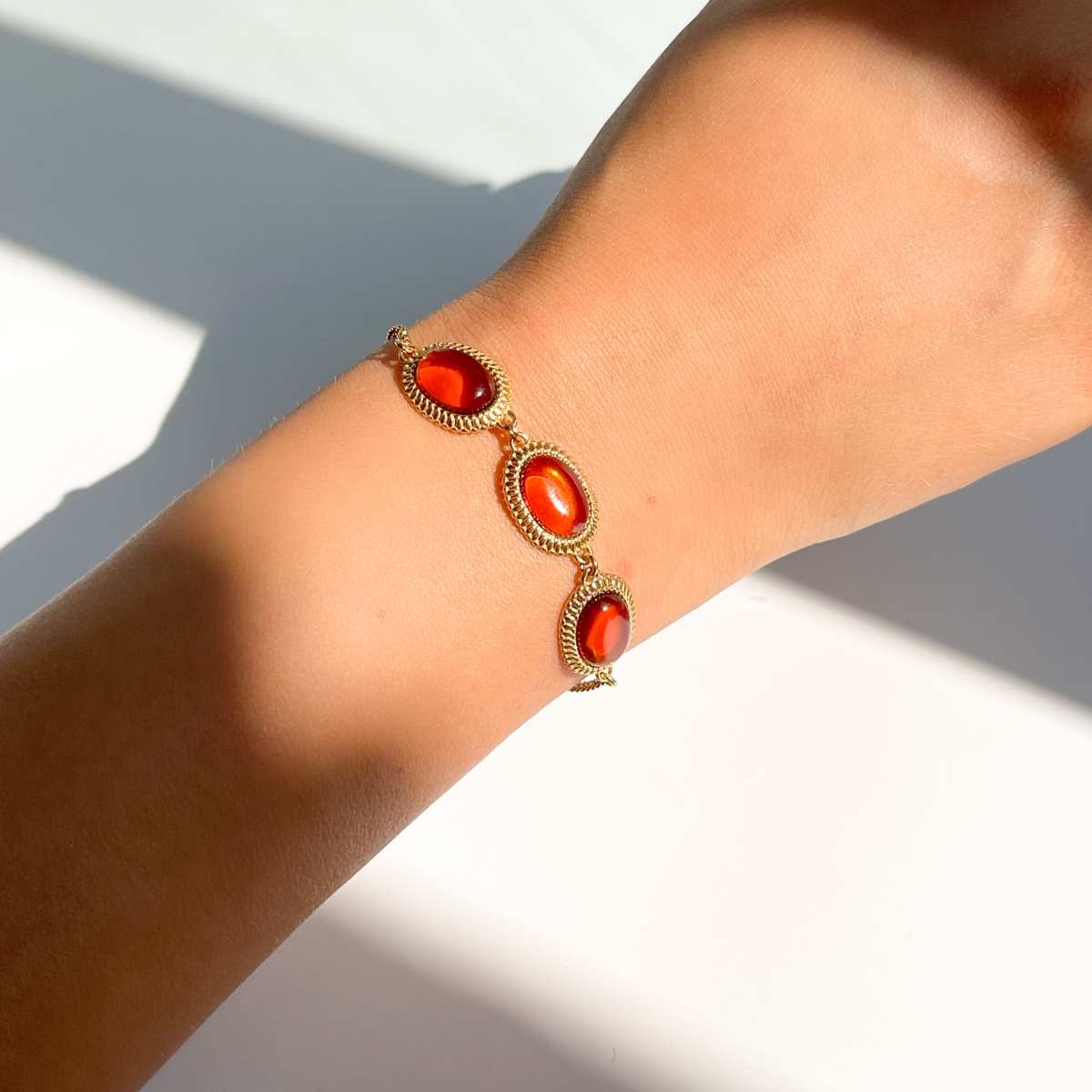 Bracelet silver with amber W21011ZK