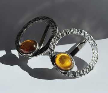 Серебряные серьги с янтарем Е31004CK