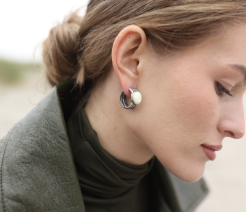 Серебряные серьги с янтарем Е30012СM