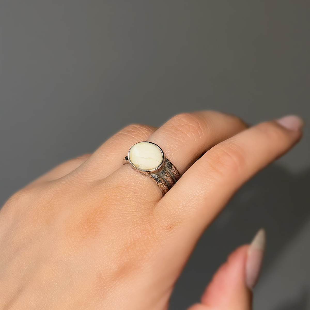 Silver ring with amber R30004CM Silver ring with amber R30004CM