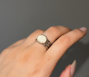 Silver ring with amber R30004CM Silver ring with amber R30004CM