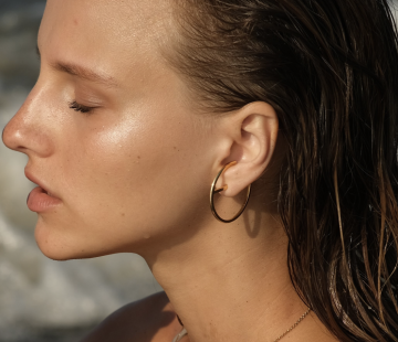 Silver earrings with amber E5029Z(mono)