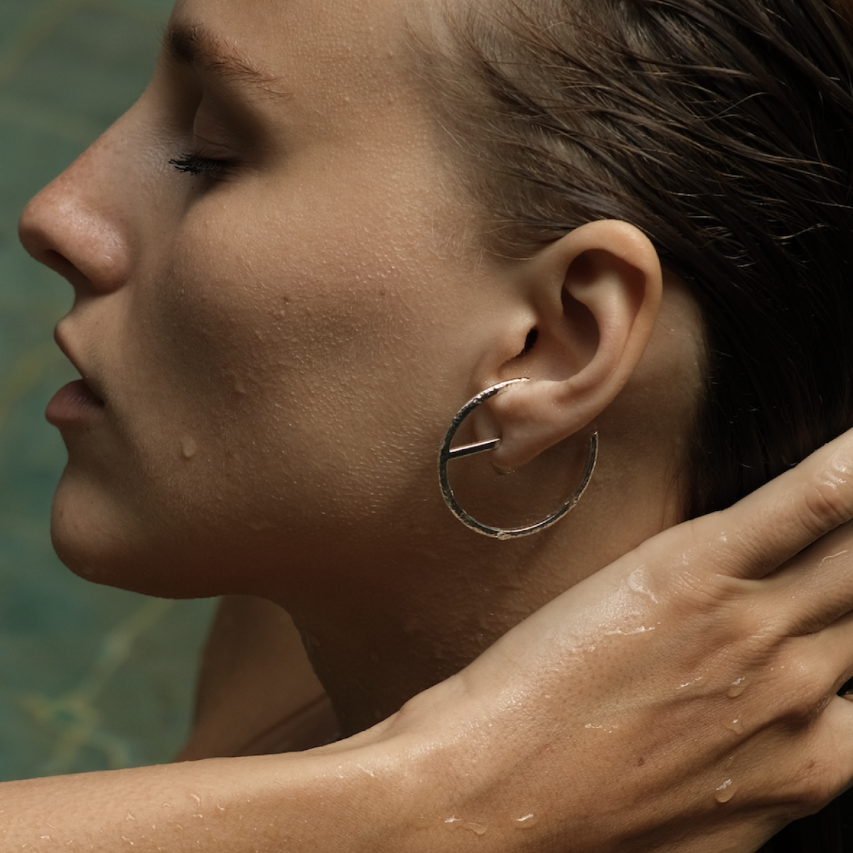 Silver earrings with amber E5029R(mono)