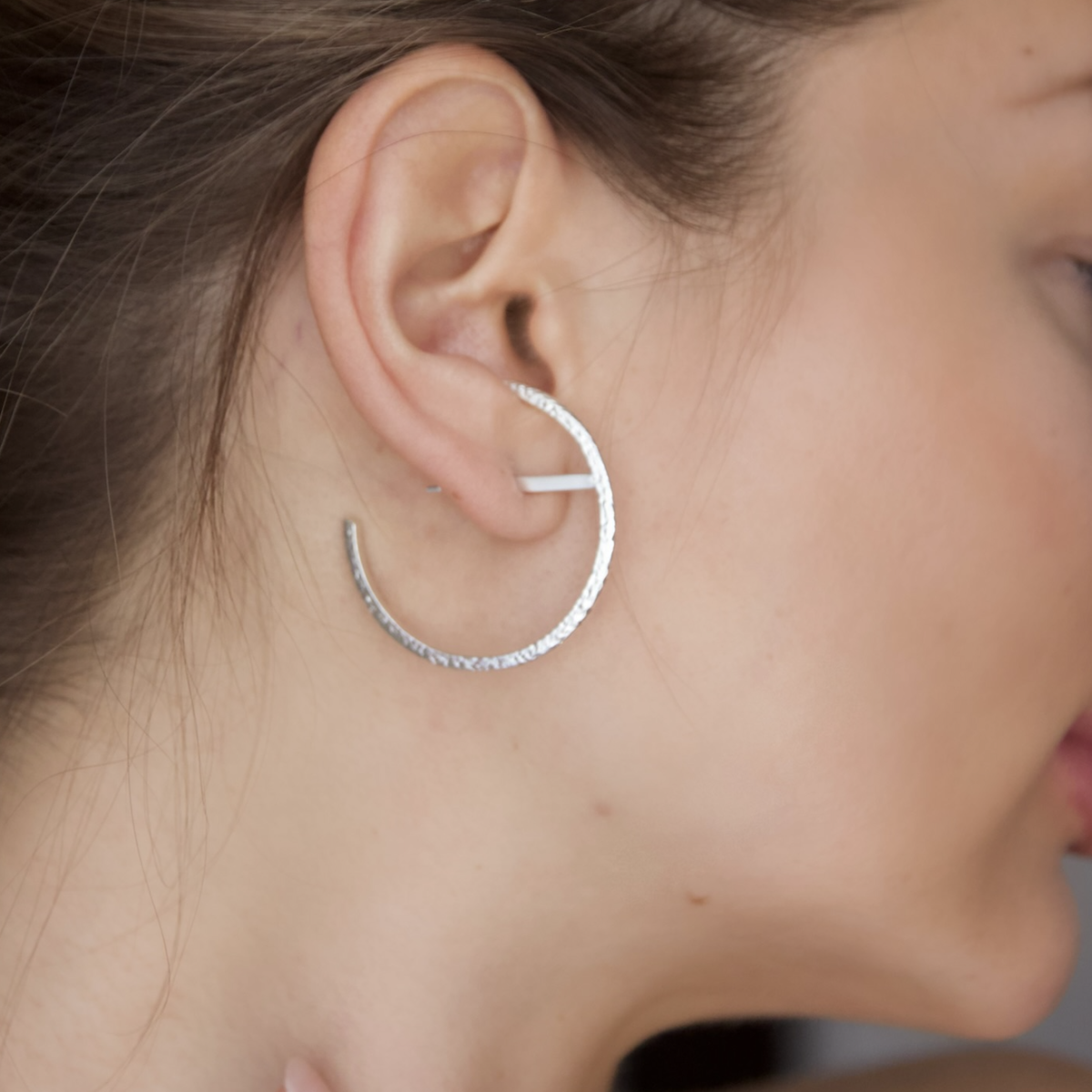 Silver earrings with amber E5029R(mono)