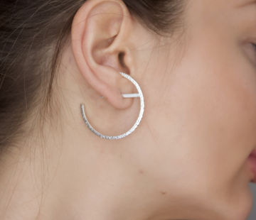 Silver earrings with amber E5029R(mono)