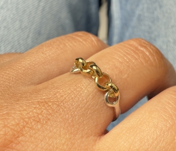 Silver ring with amber R5007Q