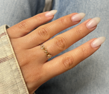 Silver ring with amber R5007Q