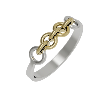 Silver ring with amber R5007Q