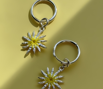 Silver earrings with amber E5042S006 Silver earrings with amber E5042S006