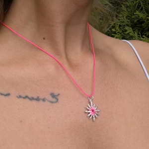 Серебряный кулон  на нитке (колье) P5042R004