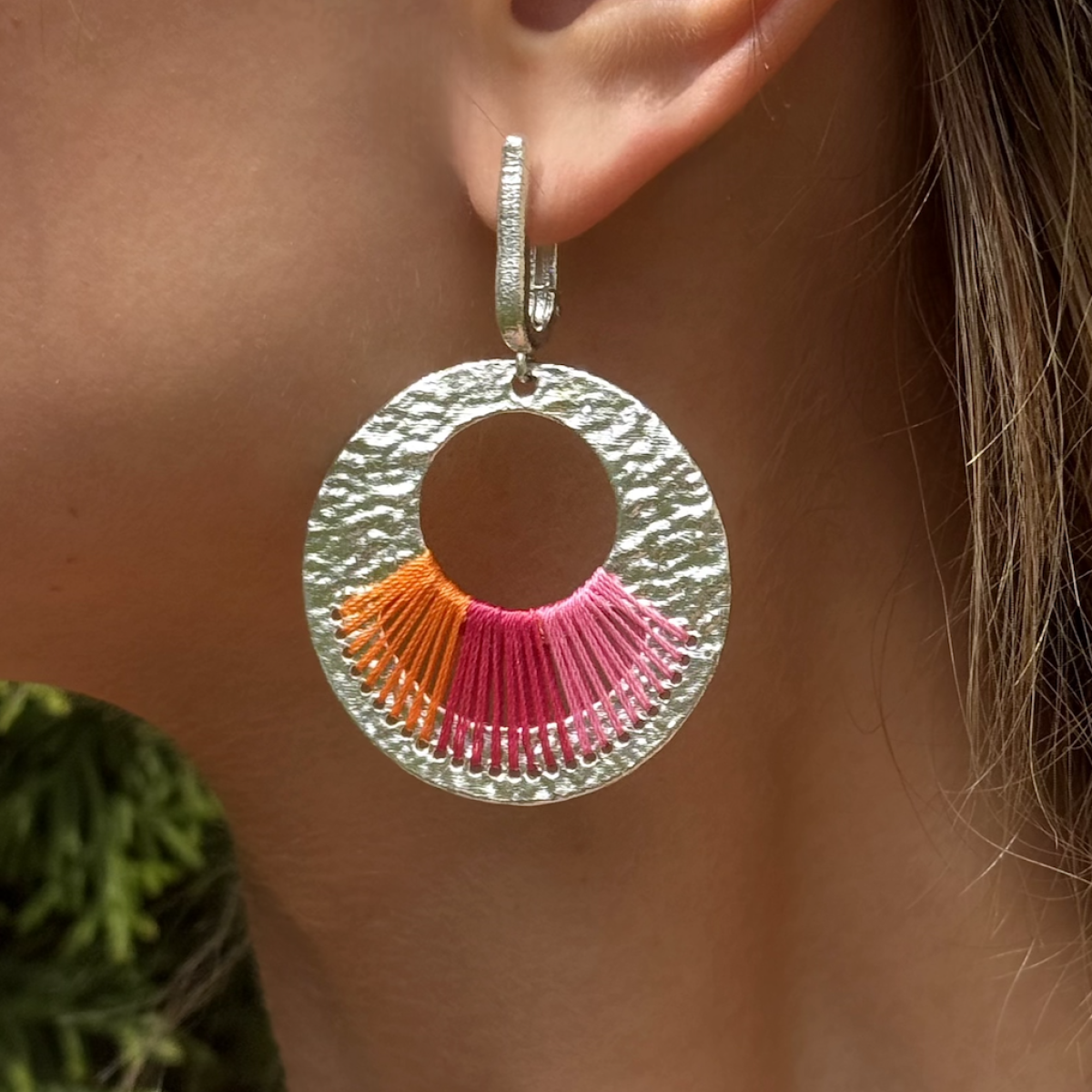 Silver earrings with amber E5041R001 Silver earrings with amber E5041R001