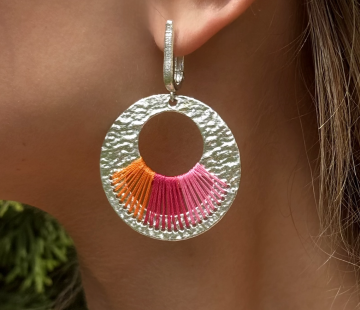 Silver earrings with amber E5041R001 Silver earrings with amber E5041R001