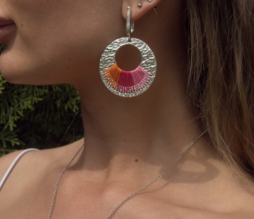 Silver earrings with amber E5041R001 Silver earrings with amber E5041R001