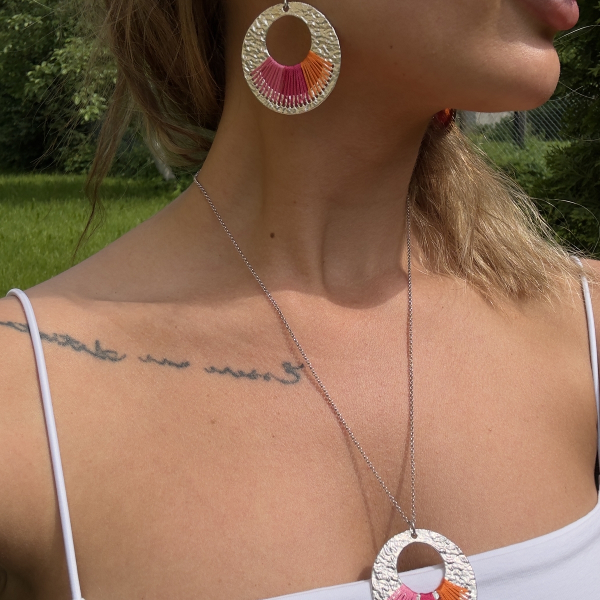 Silver earrings with amber E5041R001 Silver earrings with amber E5041R001