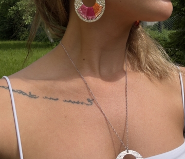 Silver earrings with amber E5041R001 Silver earrings with amber E5041R001