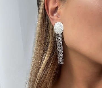 Silver earrings with amber E30016R