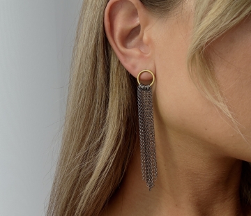 Silver earrings with amber E30009F Silver earrings with amber E30009F