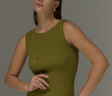 Silver necklace with amber N9009-1ZO