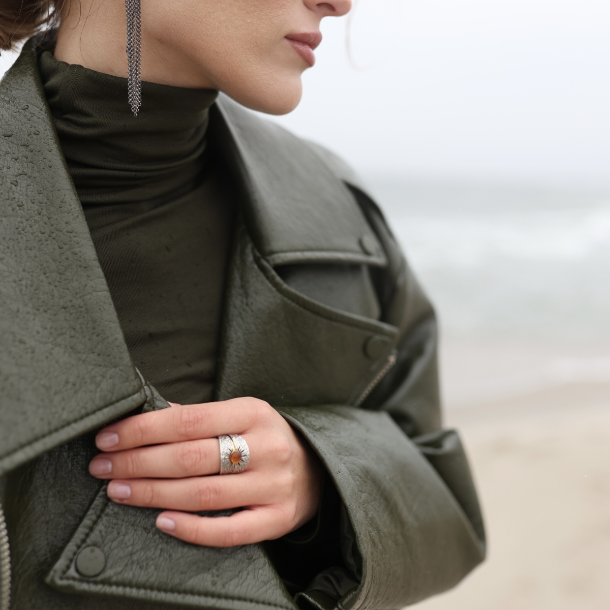 Серебряное кольцо из трех частей  R5032FK