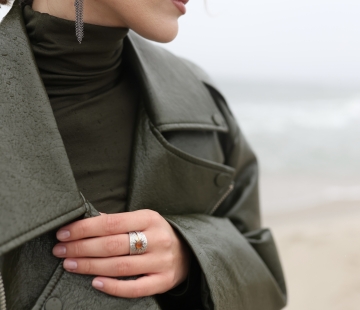 Серебряное кольцо из трех частей  R5032FK