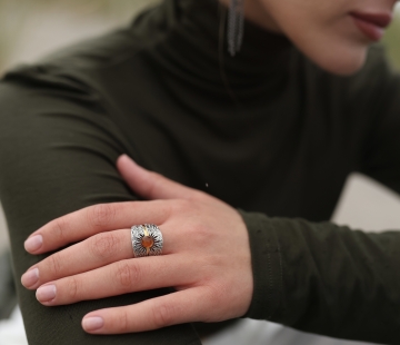 Серебряное кольцо из трех частей  R5032FK