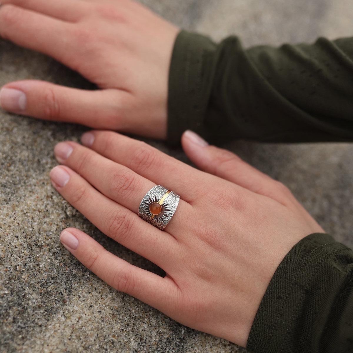 Серебряное кольцо из трех частей  R5032FK