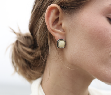 Silver earrings with amber Е30013СM