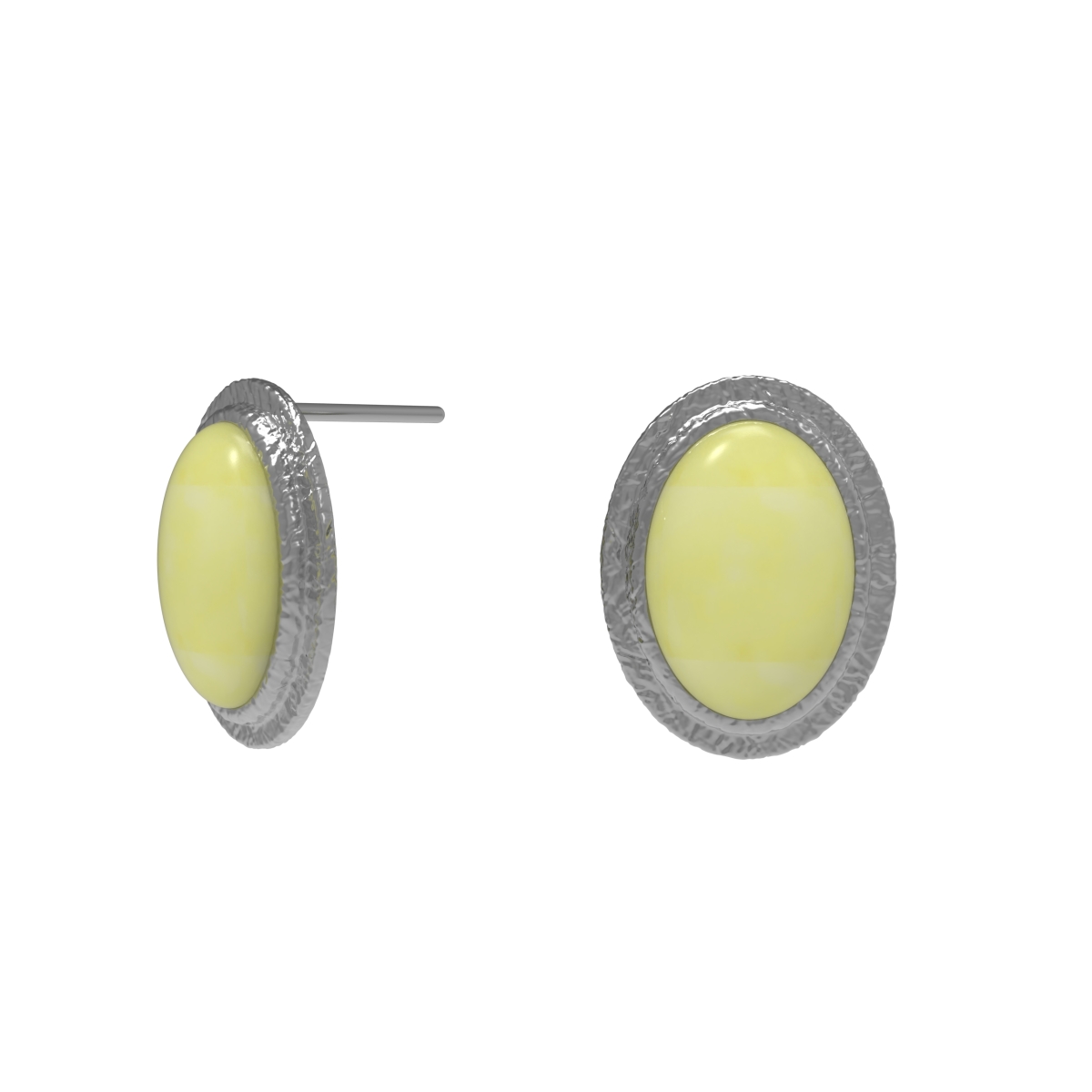 Silver earrings with amber E31022CM