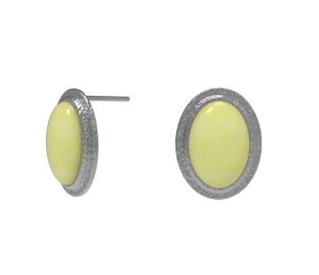 Silver earrings with amber E31022CM