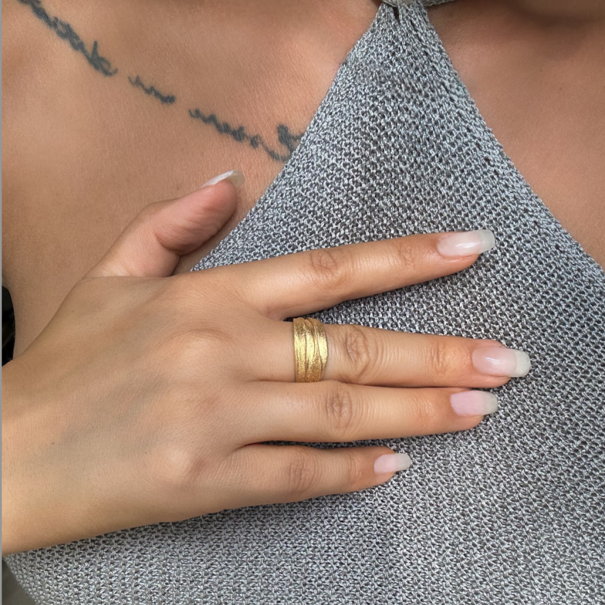 Silver ring with amber R3029Z