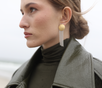 Silver earrings with amber E30016O