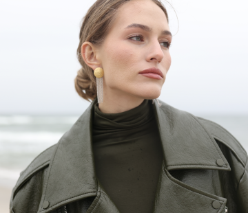 Silver earrings with amber E30016O