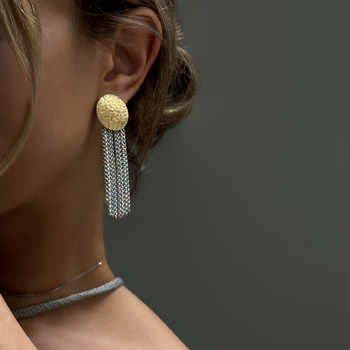 Silver earrings with amber E30016O