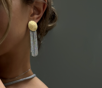 Silver earrings with amber E30016O