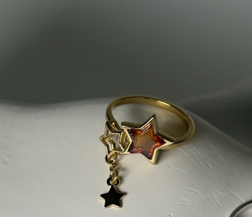Silver ring with amber R11010-2ZK