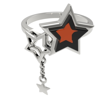 Silver ring with amber R11010-2ZK