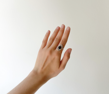 Silver ring with amber R20041RV