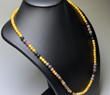 Silver necklace with amber SSBE10079 Silver necklace with amber SSBE10079