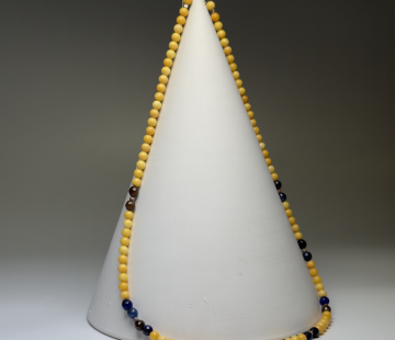 Silver necklace with amber SSBE10078 Silver necklace with amber SSBE10078