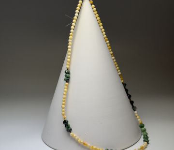 Silver necklace with amber SSBE10080