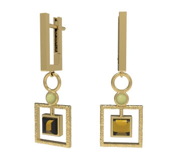 Silver earrings with amber Е30002ZO