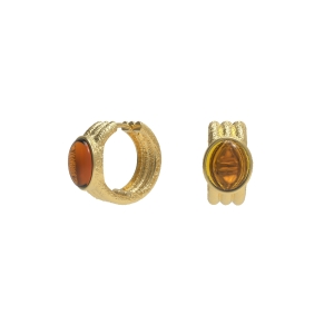 Серебряные серьги с янтарем E30012ZK